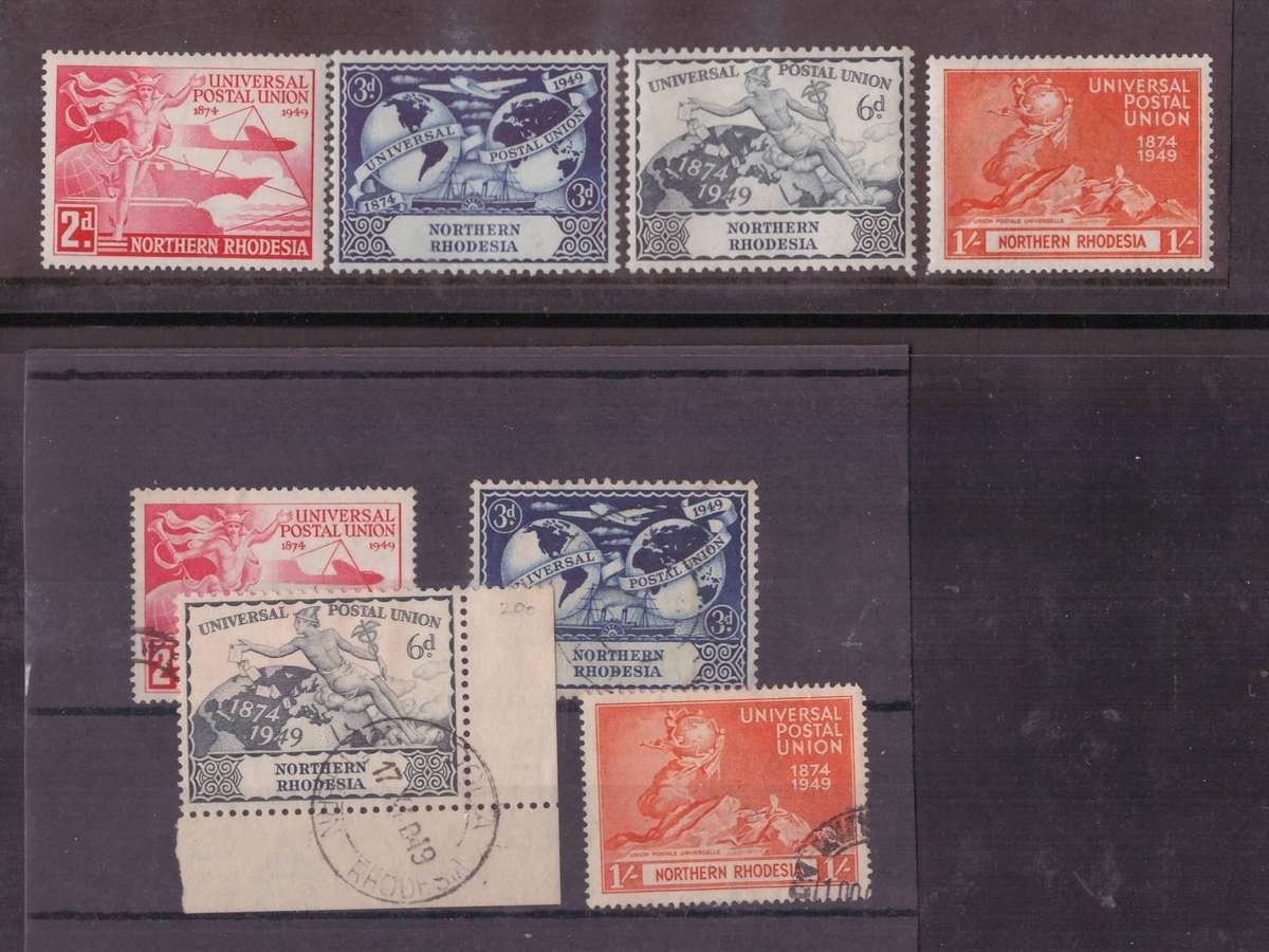 Northern Rhodesia, 1949, U.P.U, SACC 50-53, Set x MH, set x USED, FDC, Blocks of 3 & 6 UMM, see pics