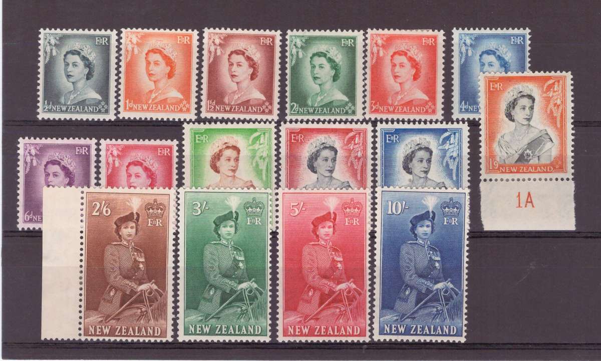 New Zealand Stamps, 1953, QEll, MH, SG723-736, Full set of 16, CV £120/R2760, Ask R550