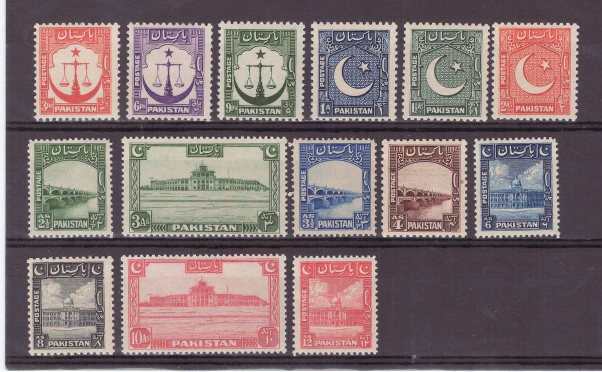 Pakistan Stamps, 1948, MLH, SG 24-37, Part selection, CV £65/R1495