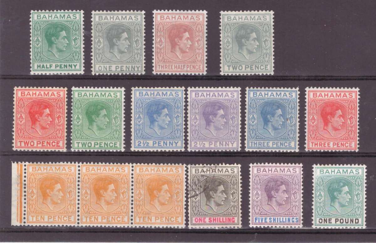 Bahamas, 1938, KGVl, SG 149-157, Selection of UMM-MH, 1 x USED, Est CV £130/R3120