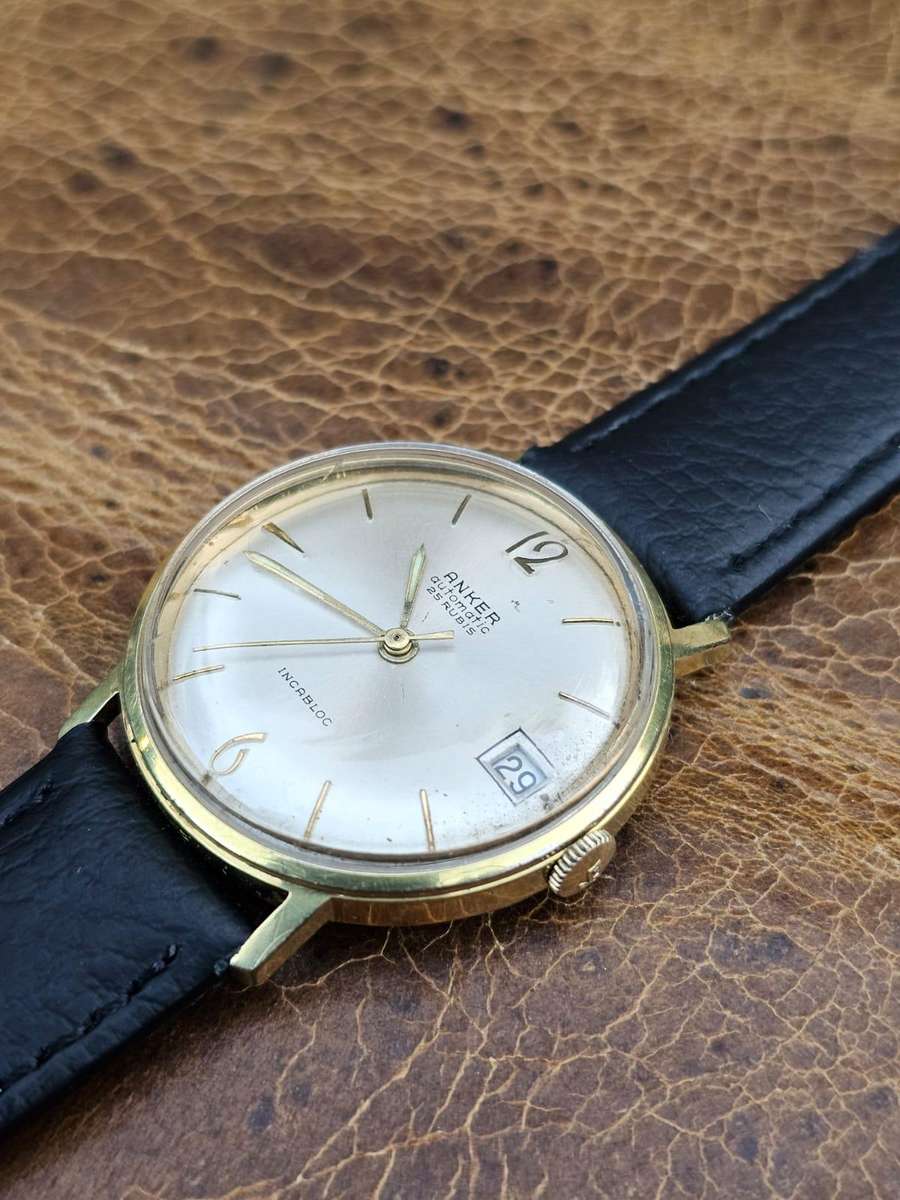 Rare Vintage Anker 20 micron gold plated 25 Jewel automatic