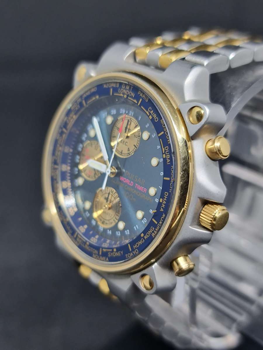 Rare Pulsar (Seiko) N94J-6A00 world timer