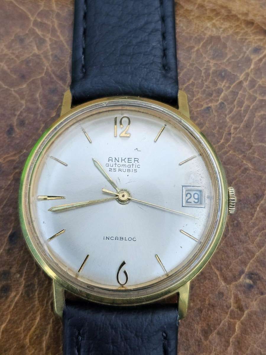 Rare Vintage Anker 20 micron gold plated 25 Jewel automatic
