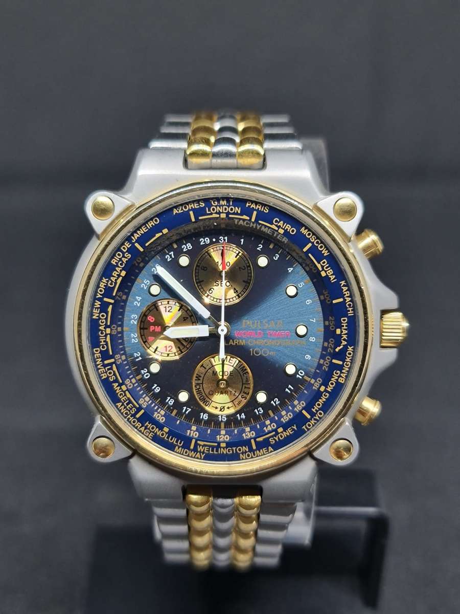 Rare Pulsar (Seiko) N94J-6A00 world timer