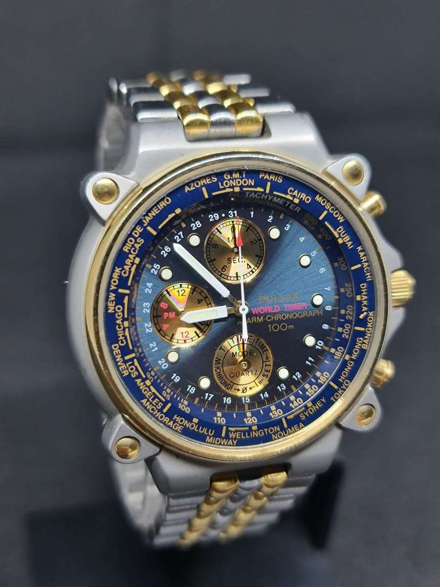 Rare Pulsar (Seiko) N94J-6A00 world timer