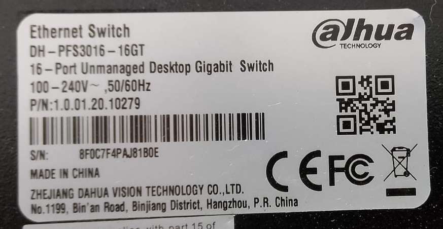 Dahua 16 Port Gigabit Switch - DH-PFS3016-16GT