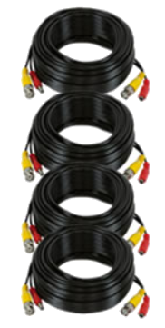 4 x 20m Ready Made CCTV Cables