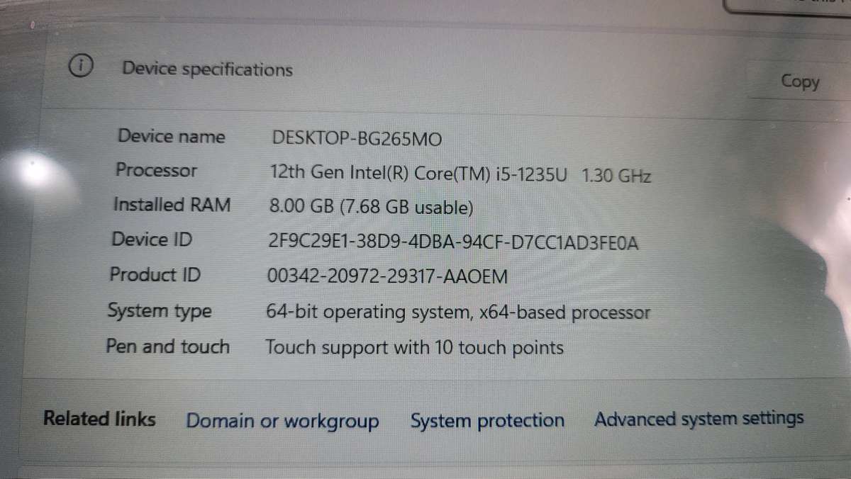 Hp Pavilion 15 - i5 12th Gen - 8GB Ram - 256GB SSD - Touch Screen - Excellent Condition