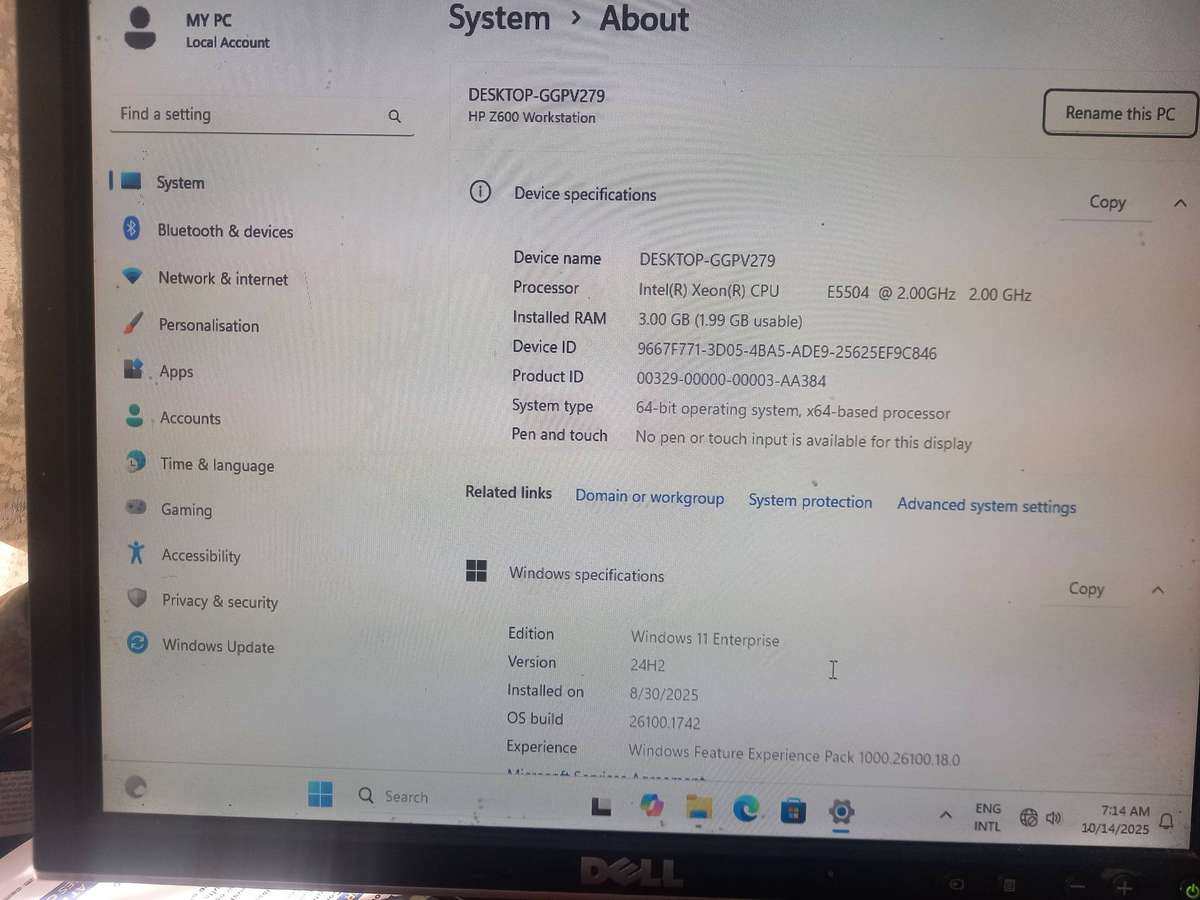 HP Z600 Workstation - Intel Xeon - 250GB HDD  - 2TB HDD -  Win 11 - Good Condition