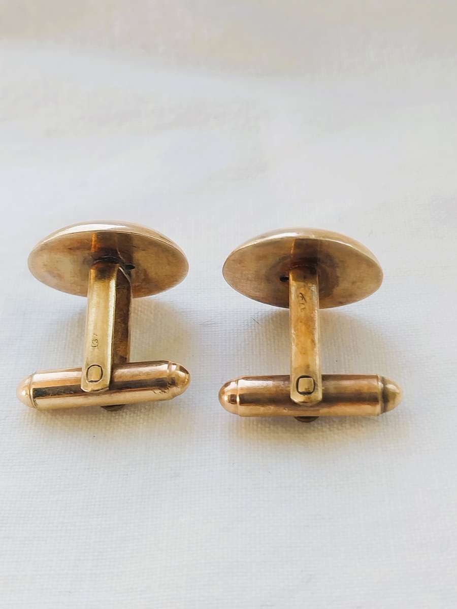 GENUINE 9CT GOLD CUSTOM-DESIGNED CUFFLINKS
