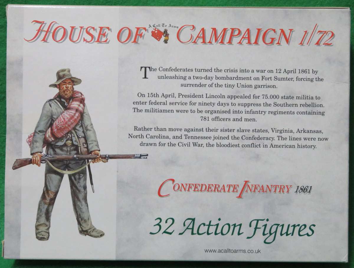 **A Call to Arms**Model kit**Confederate Infantry 1861 (32 Parts)**Vintage**Scale 1/72**