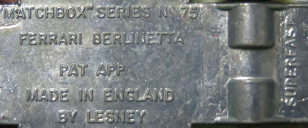 **Matchbox Lesney No.75**Ferrari Berlinetta**1970**Vintage**Near mint condition**