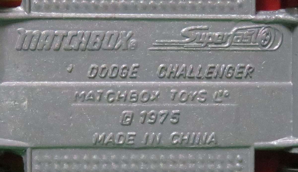 **Matchbox Superfast**Dodge Challenger**1975**Vintage**Matchbox Toys**China**