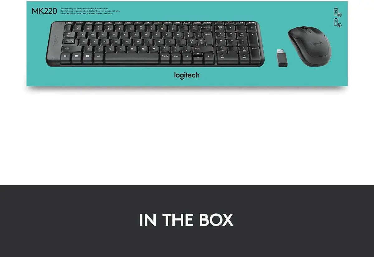 Logitech MK220 Compact Wireless Keyboard Mouse Desktop Set