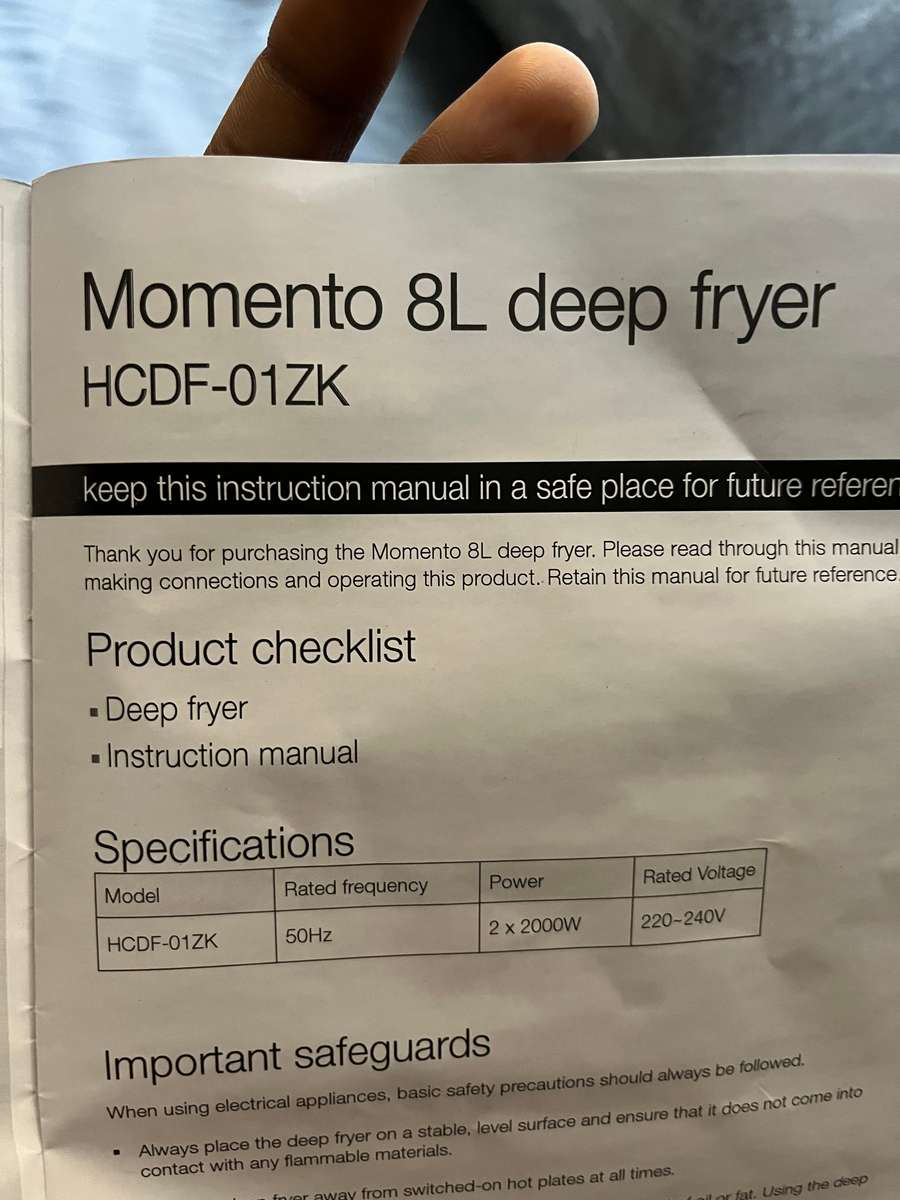 Home Choice Momento 8L deep fryer