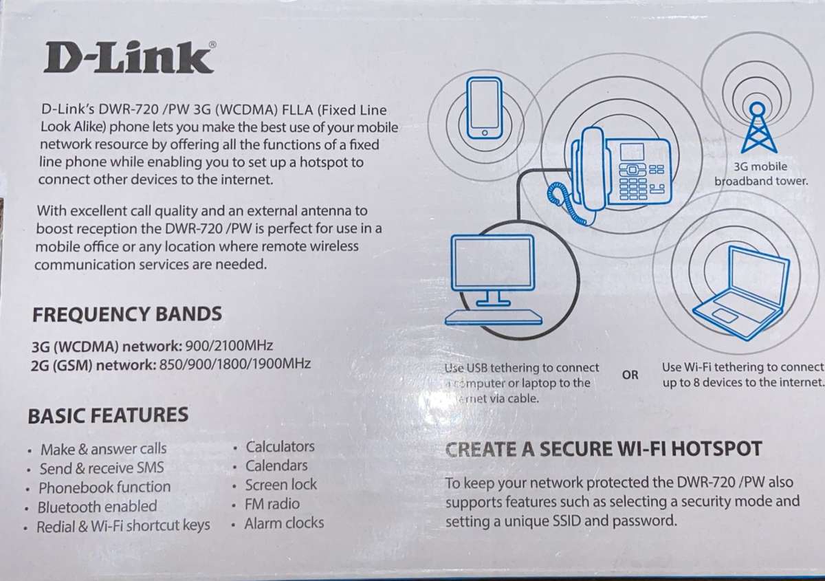 D-Link 3G FLLA Wi-Fi Sim card Phone