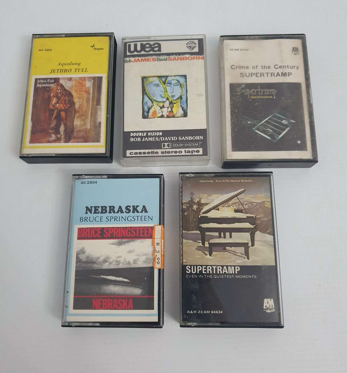 Jethro Tull, Bob James David Sanborn, Bruce Springsteen & Supertramp Cassette Stereo Tapes 5x