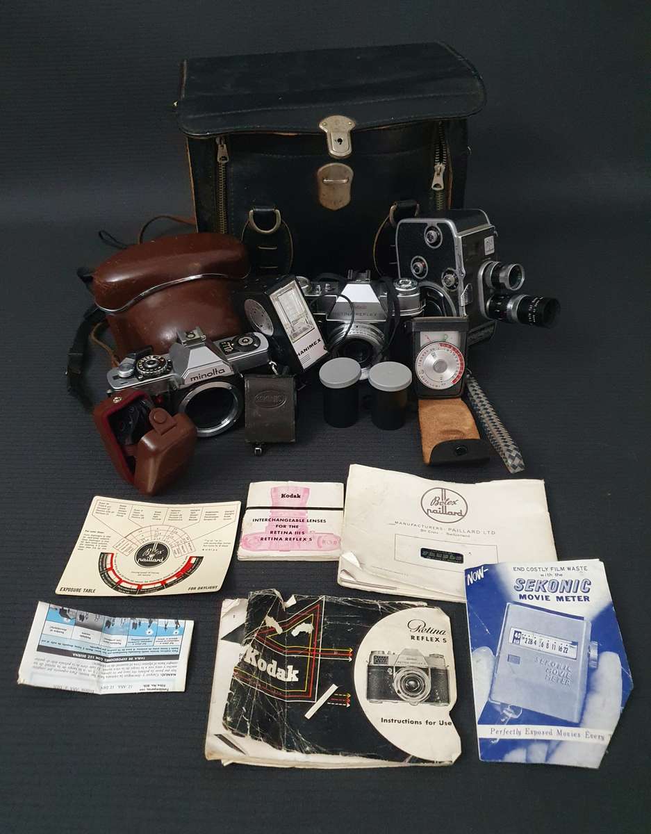 Paillard, Kodak & Minolta Camera Bundle & Attachments
