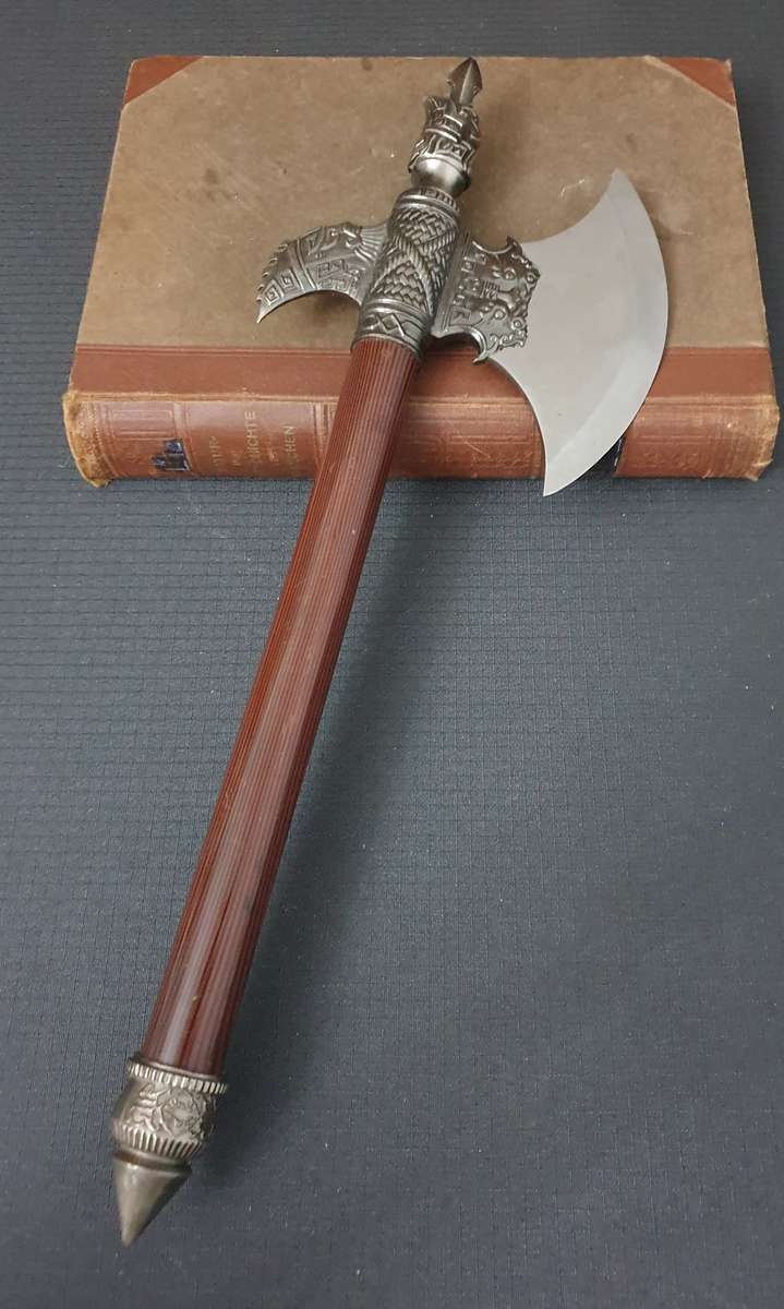 Chinese Styled Metal Battle Axe Wall Hanging Display