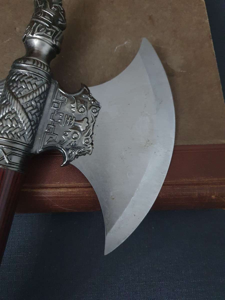 Chinese Styled Metal Battle Axe Wall Hanging Display