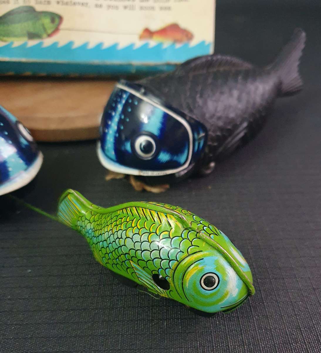 Vintage Hungry Whale Plastic & Metal Toys with 1 Box