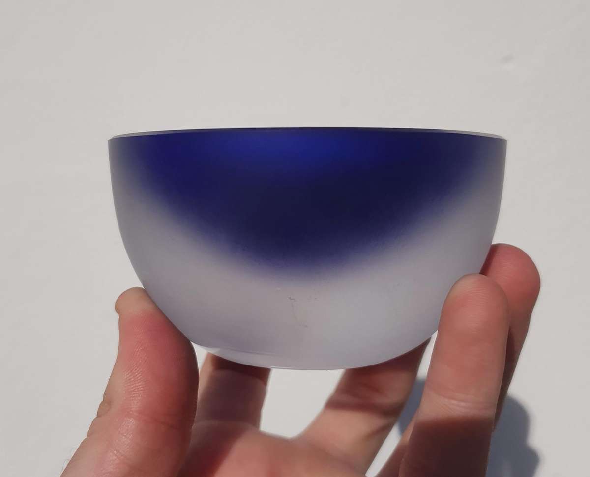 Vintage Murano Glass Styled Inner Blue with Frosted Clear Glass Rim