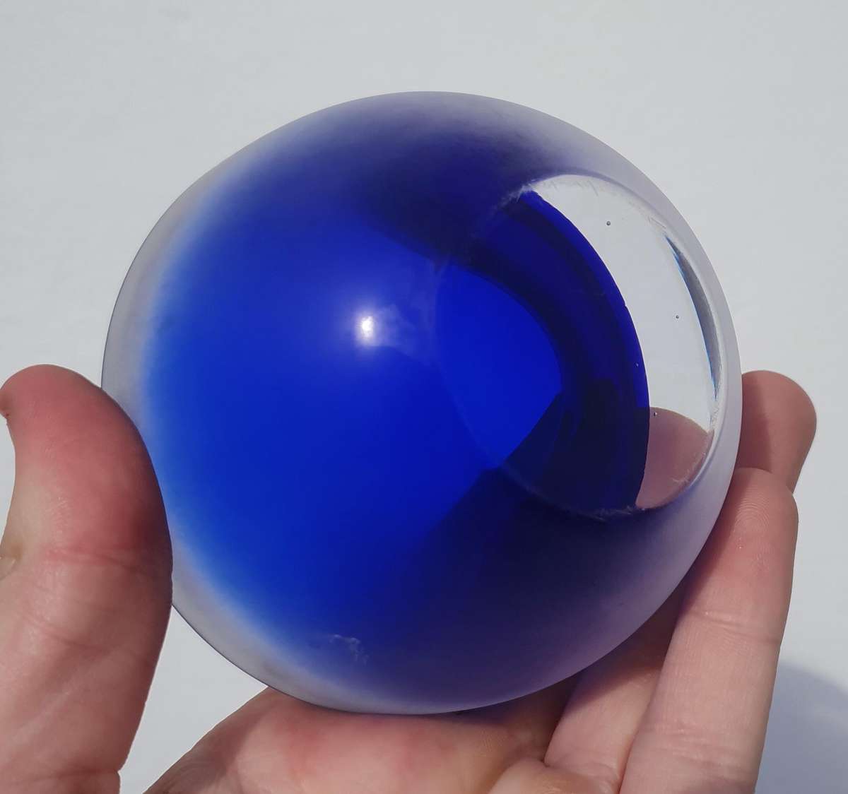 Vintage Murano Glass Styled Inner Blue with Frosted Clear Glass Rim