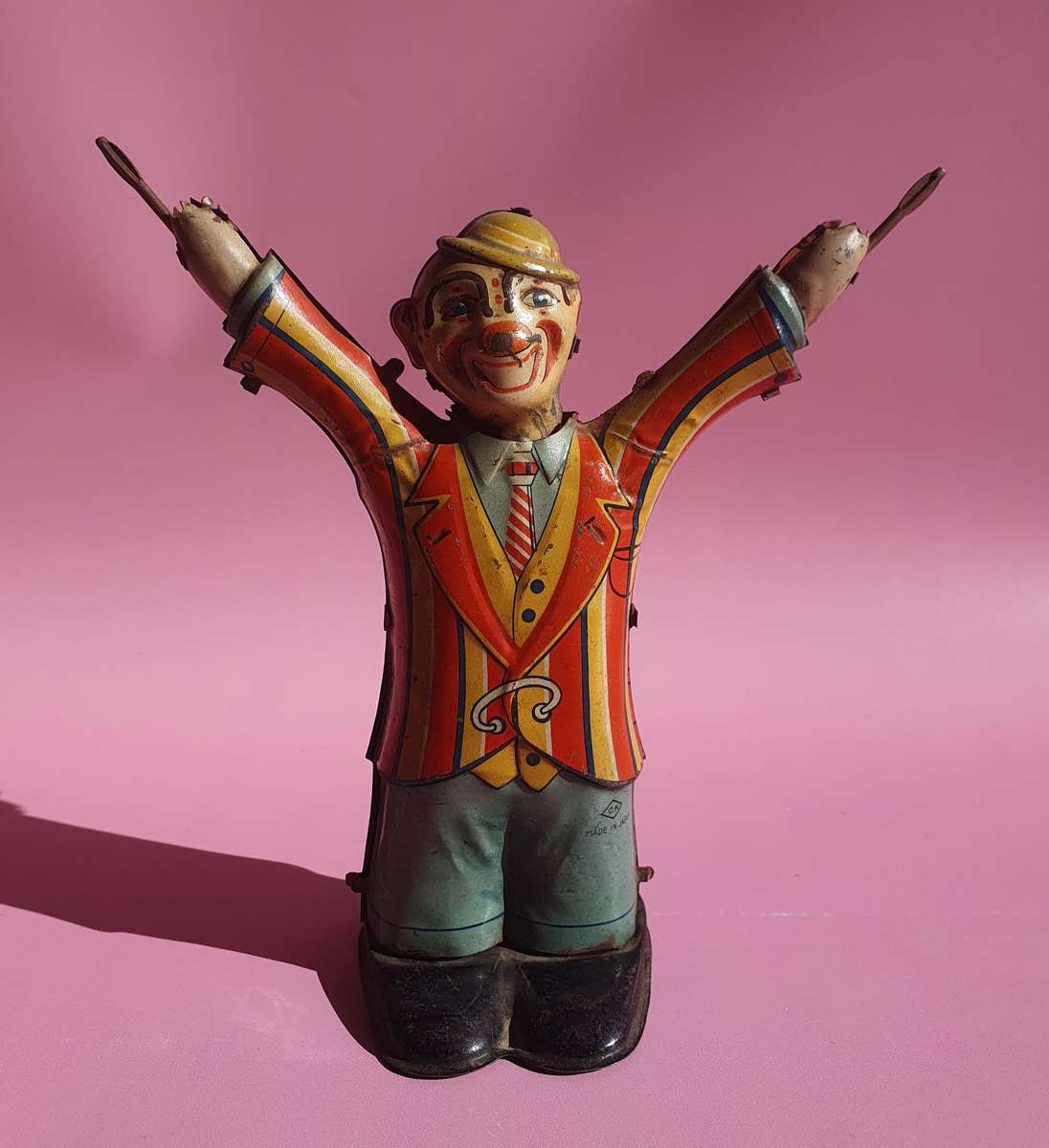 Vintage Circus Clown Tin Metal Toy Made in Japan