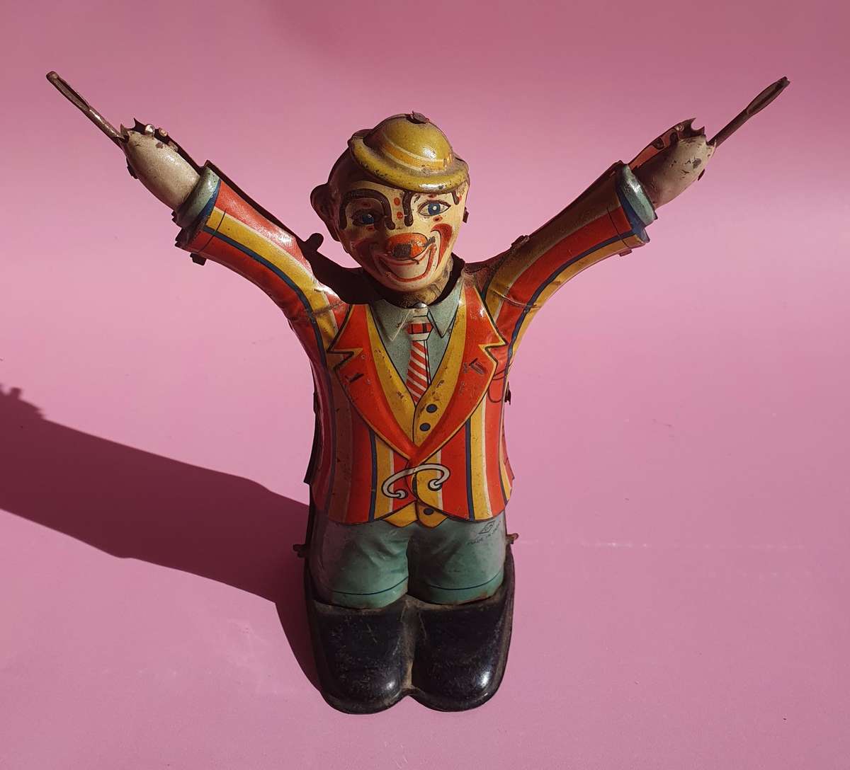 Vintage Circus Clown Tin Metal Toy Made in Japan