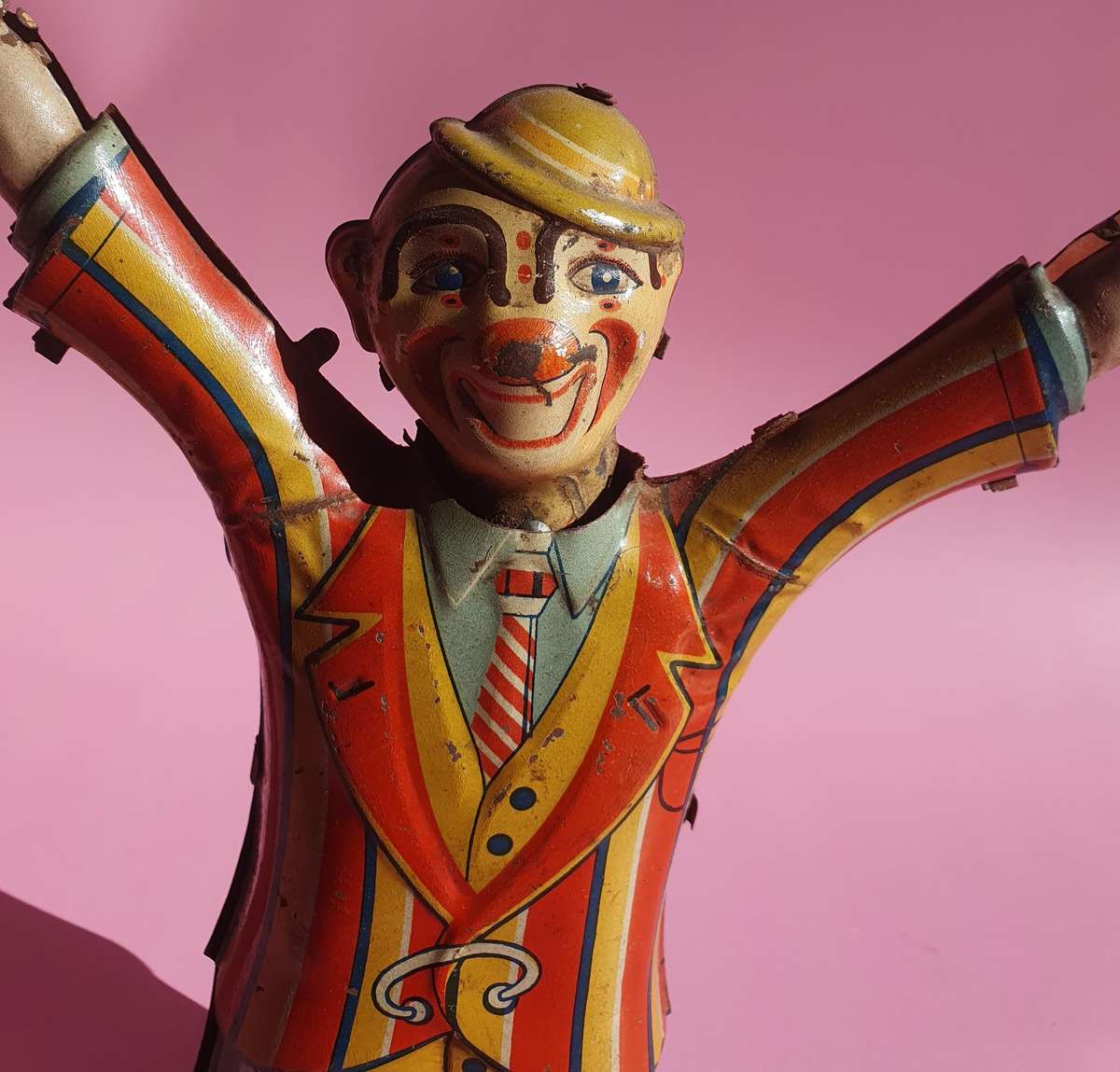 Vintage Circus Clown Tin Metal Toy Made in Japan