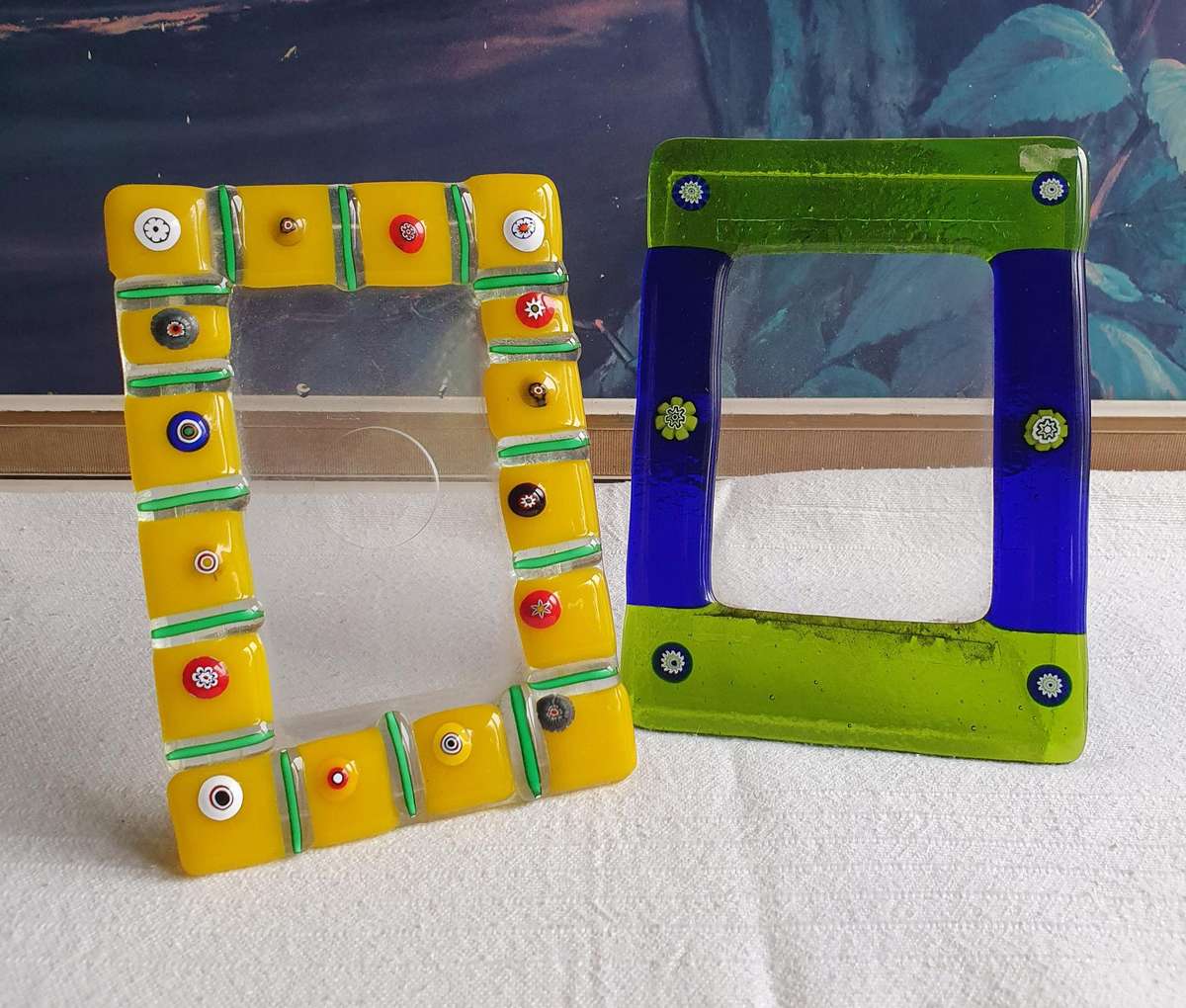 Vintage Futura Murano Venezian Hand Made Glass & Perspex Picture Frame   Made in Italy