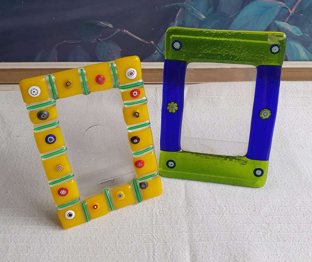 Vintage Futura Murano Venezian Hand Made Glass & Perspex Picture Frame   Made in Italy