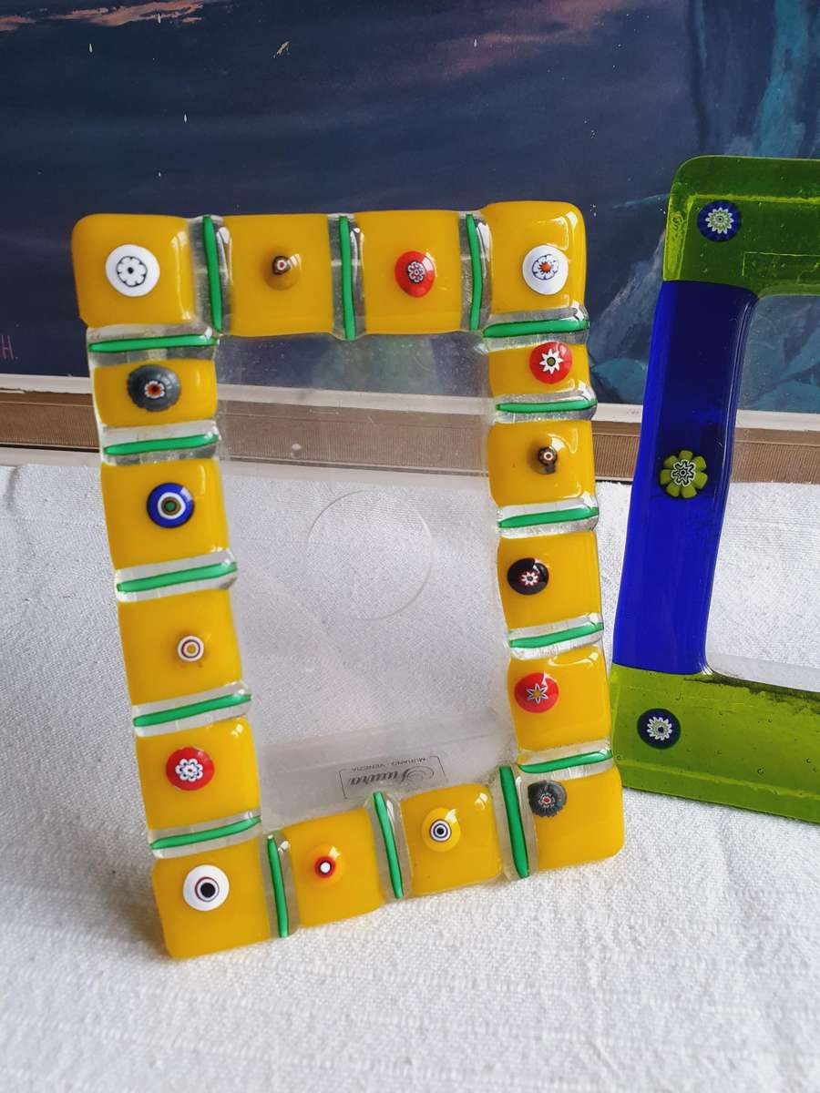 Vintage Futura Murano Venezian Hand Made Glass & Perspex Picture Frame   Made in Italy