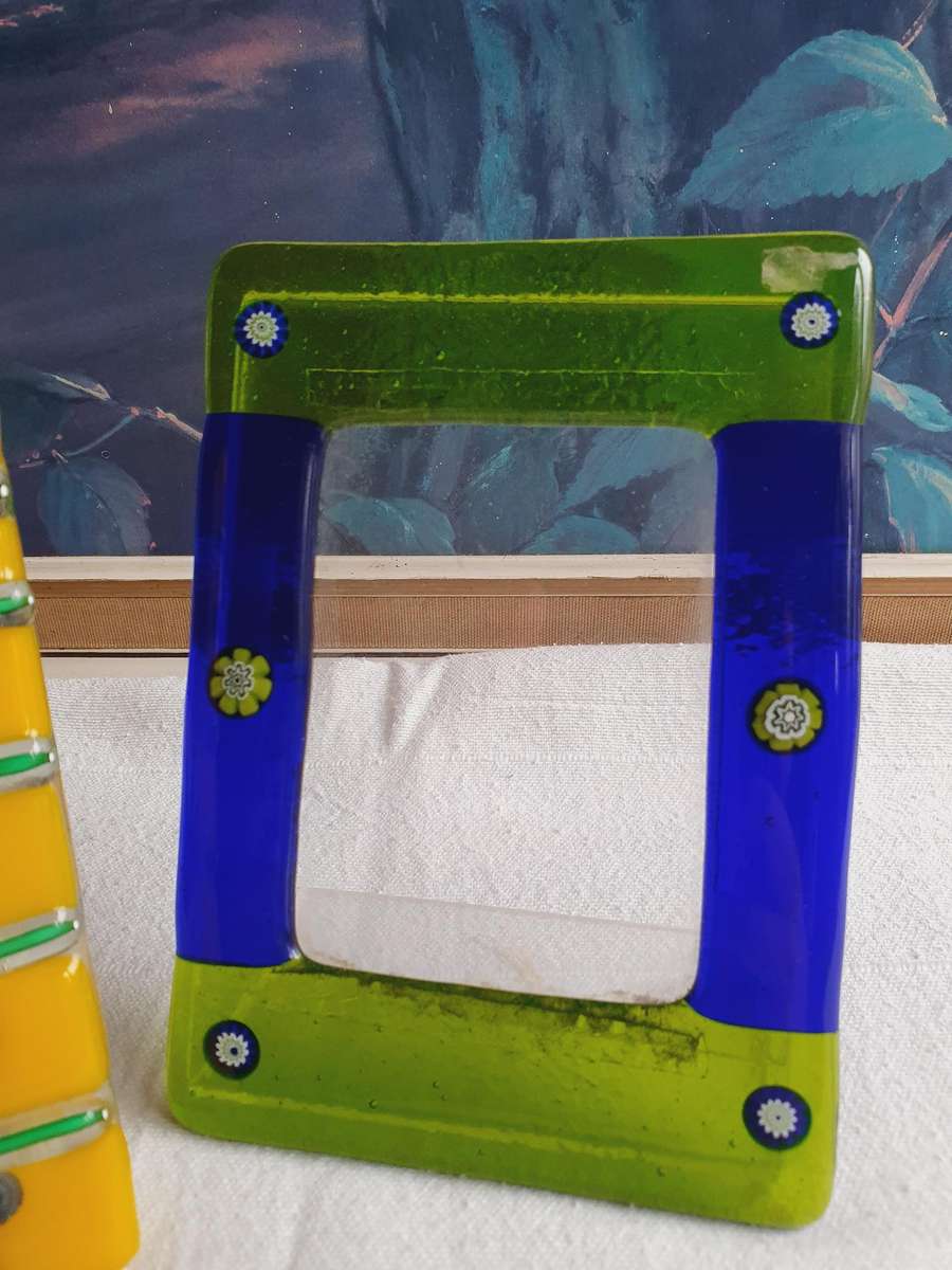 Vintage Futura Murano Venezian Hand Made Glass & Perspex Picture Frame   Made in Italy