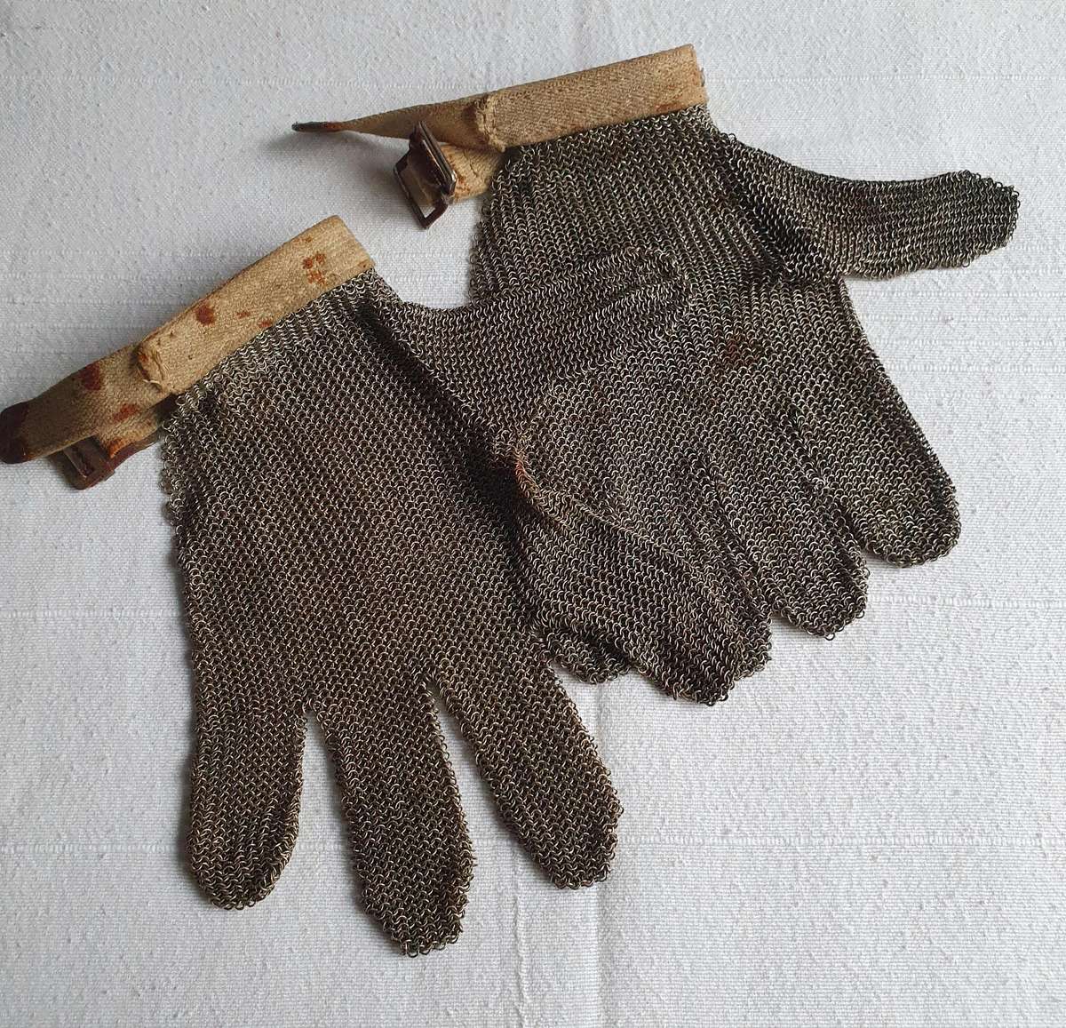 Vintage Railway Metal Mesh Safety Gloves
