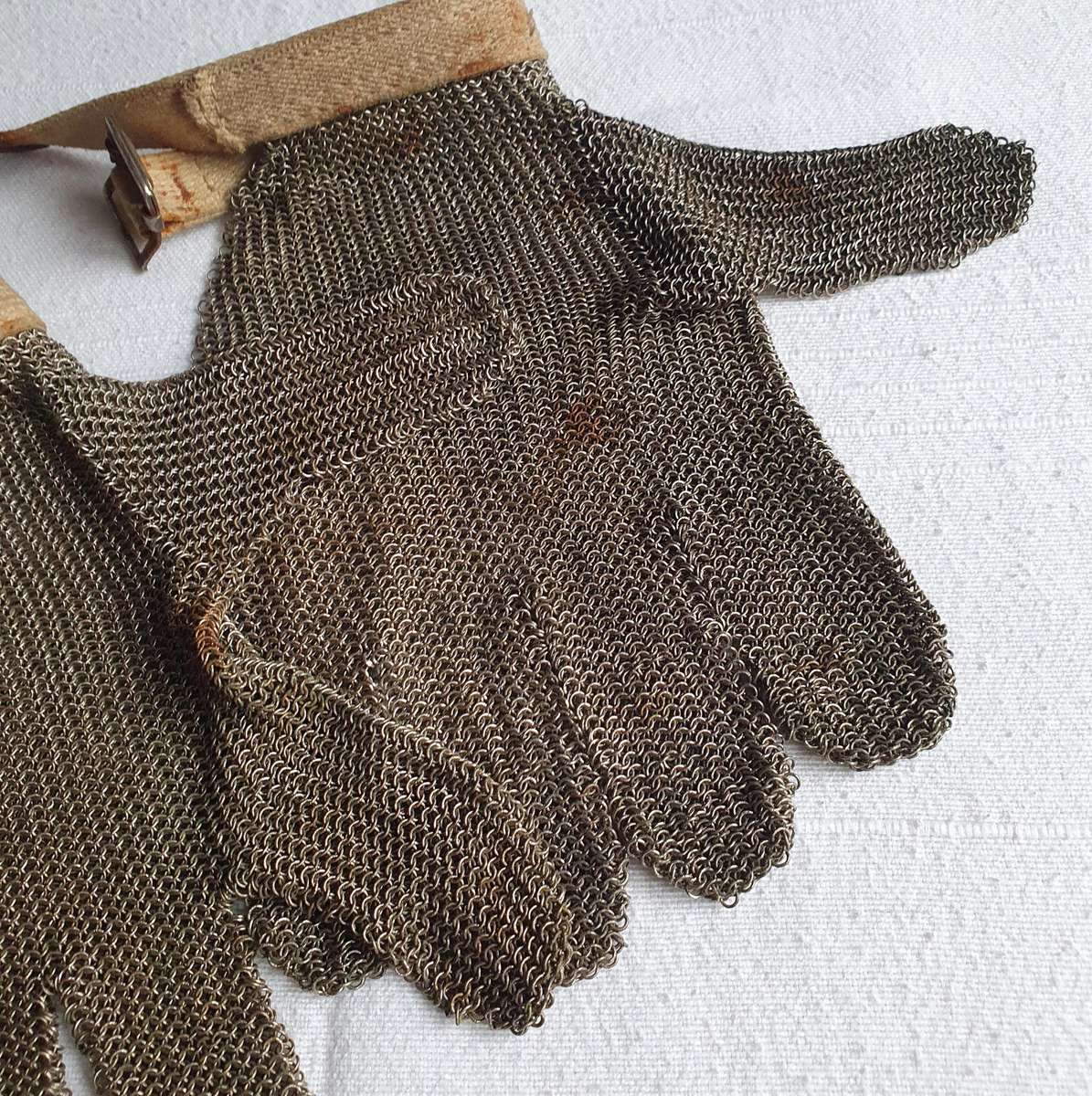 Vintage Railway Metal Mesh Safety Gloves