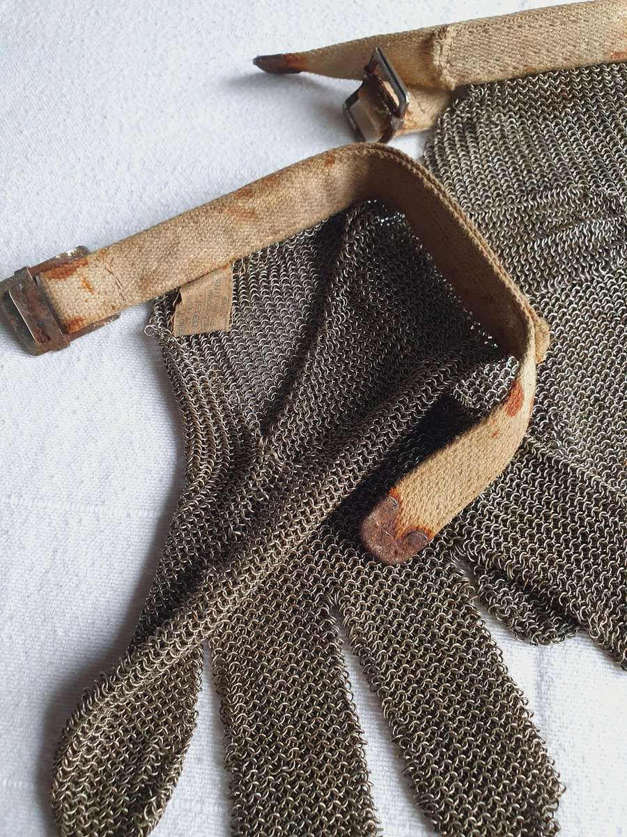 Vintage Railway Metal Mesh Safety Gloves