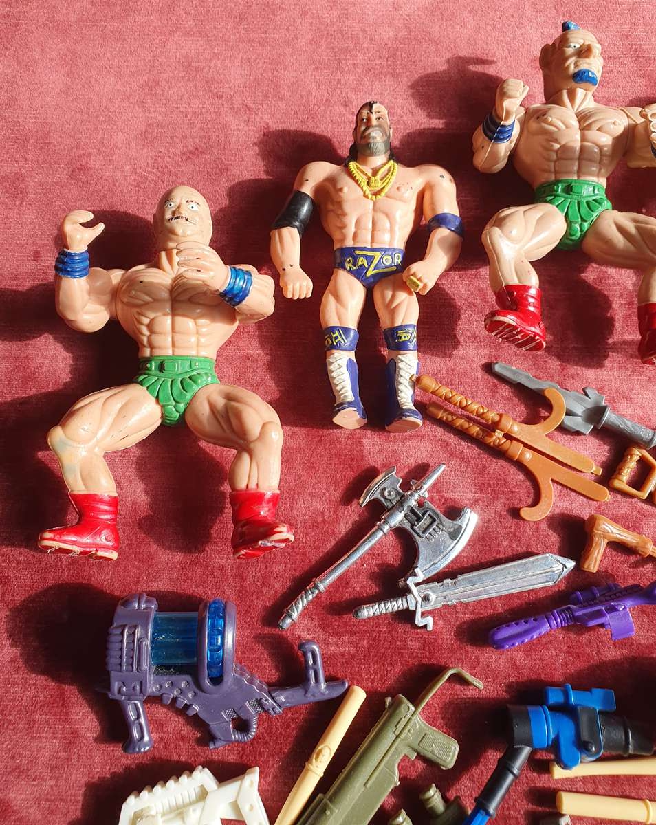 Vintage Toy Figurine + Attachments Bundle