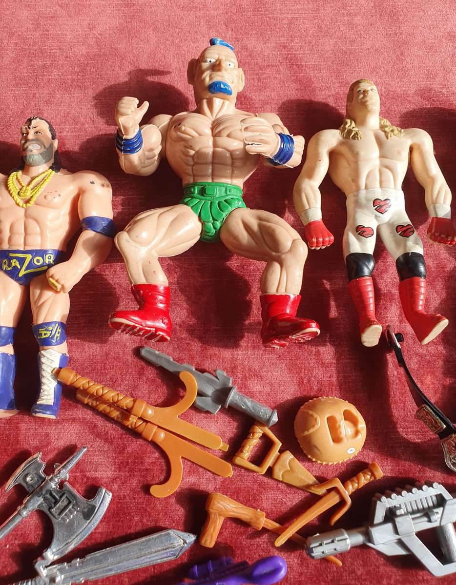 Vintage Toy Figurine + Attachments Bundle