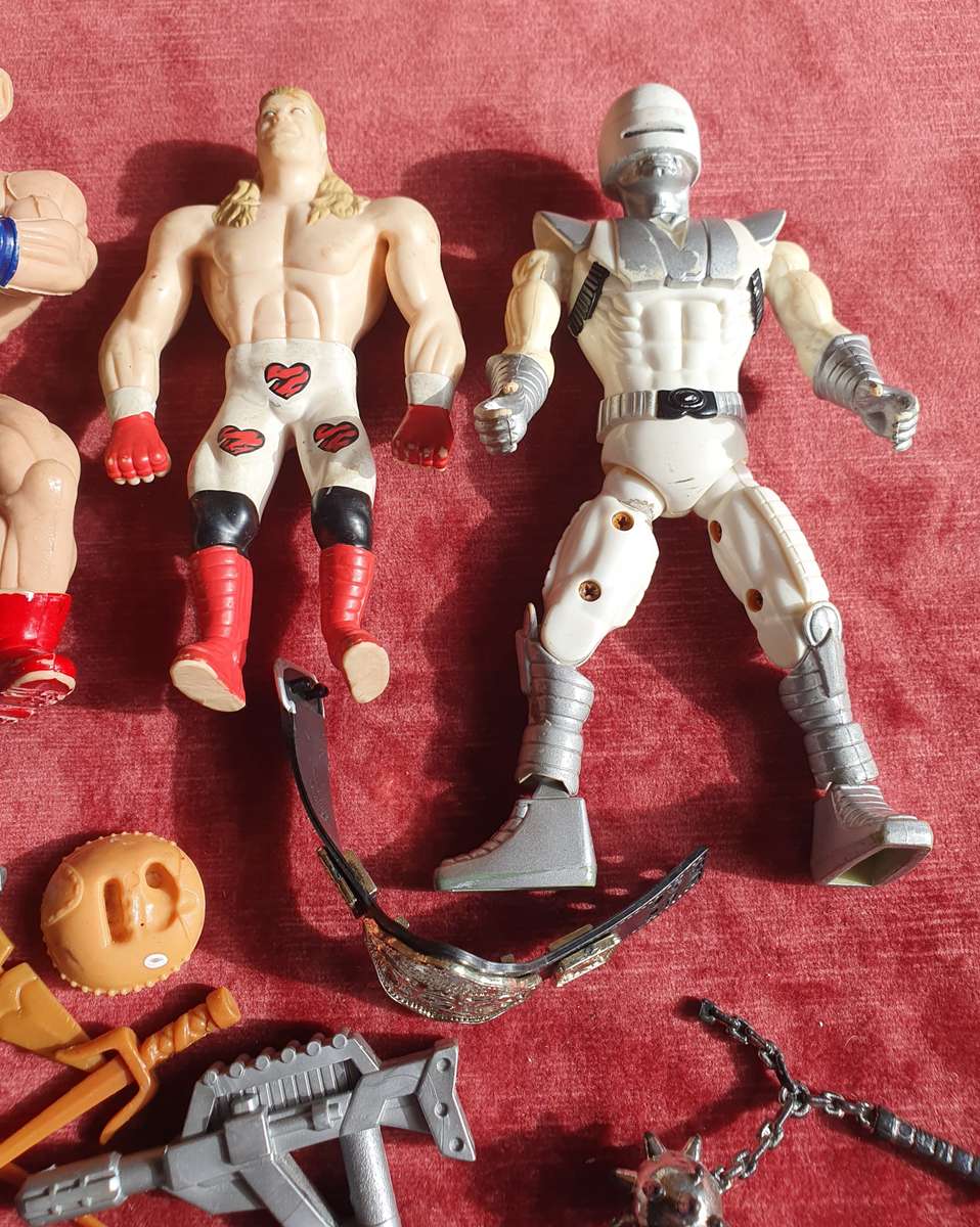 Vintage Toy Figurine + Attachments Bundle