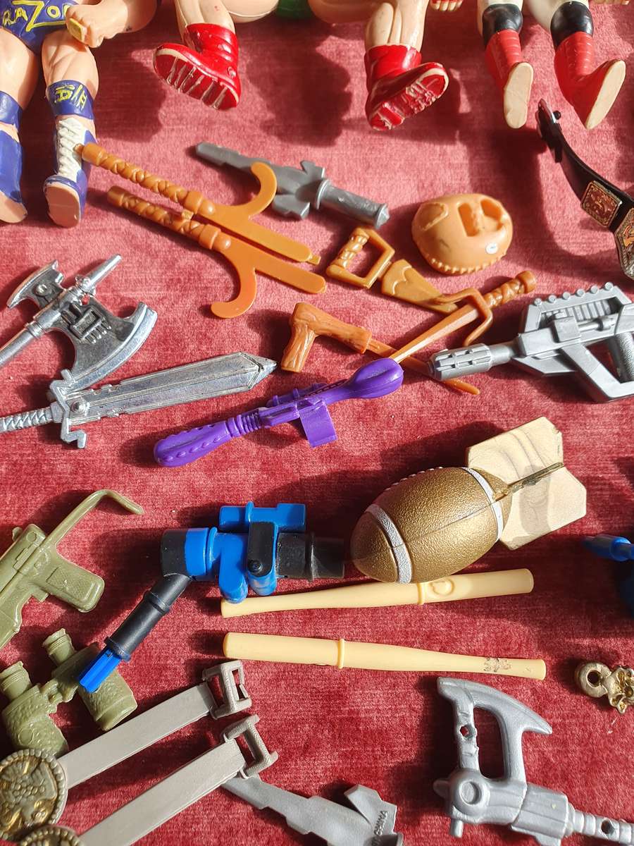 Vintage Toy Figurine + Attachments Bundle