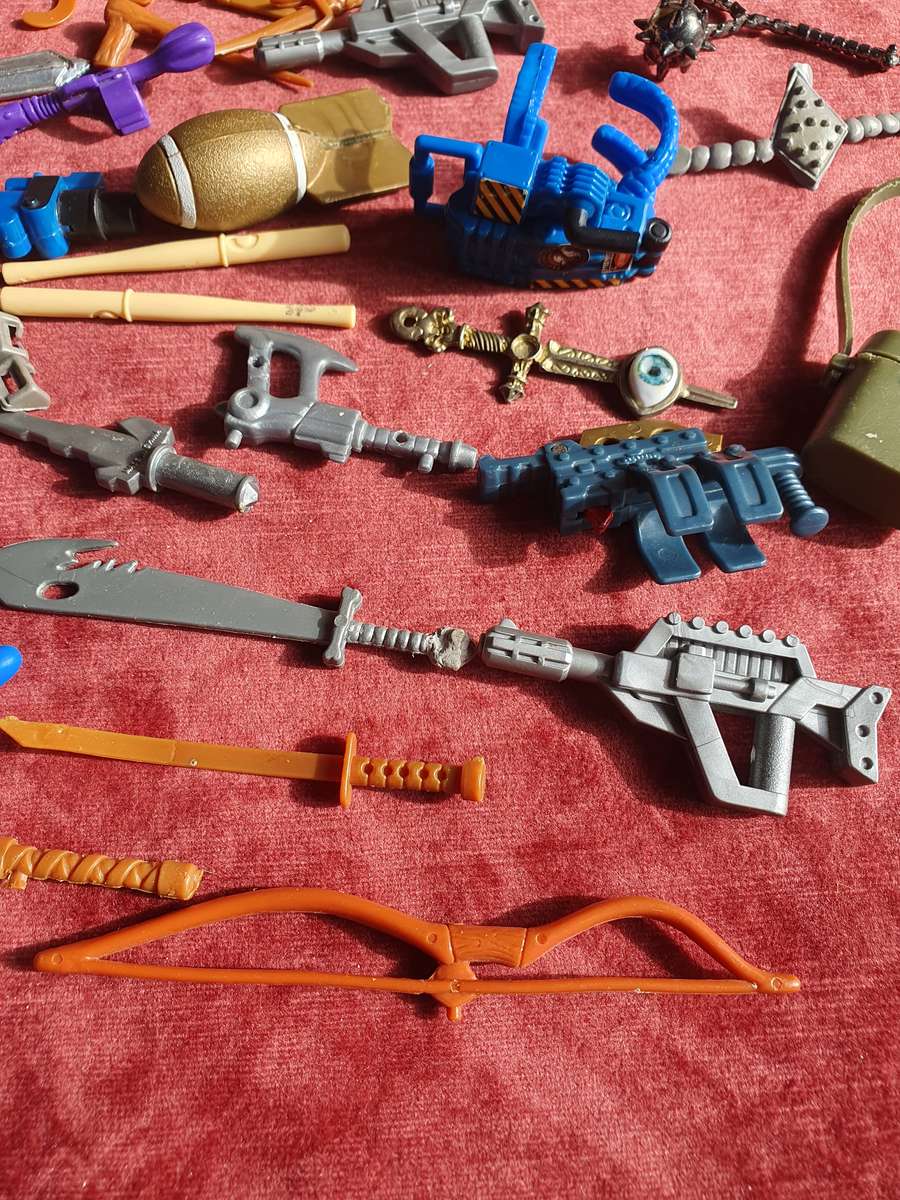 Vintage Toy Figurine + Attachments Bundle
