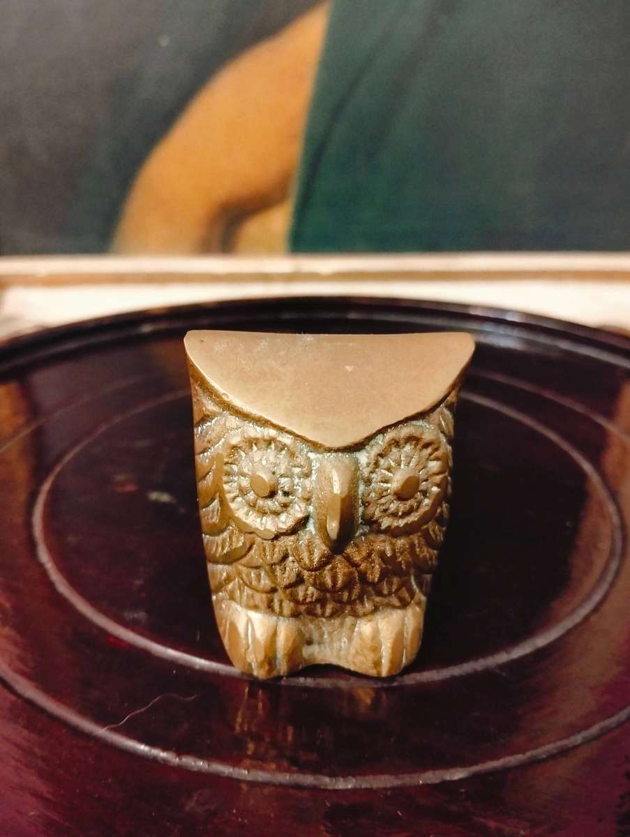 Vintage Solid Brass Owl Collection 3x