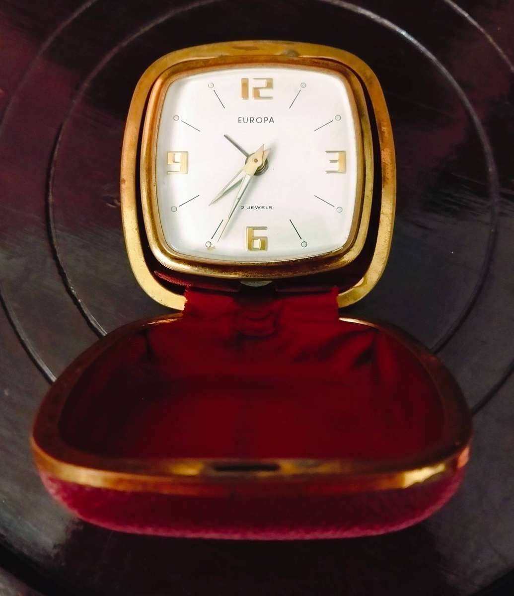 Vintage Europa 2 Jewels German Small Clock