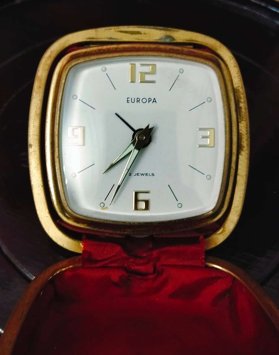 Vintage Europa 2 Jewels German Small Clock