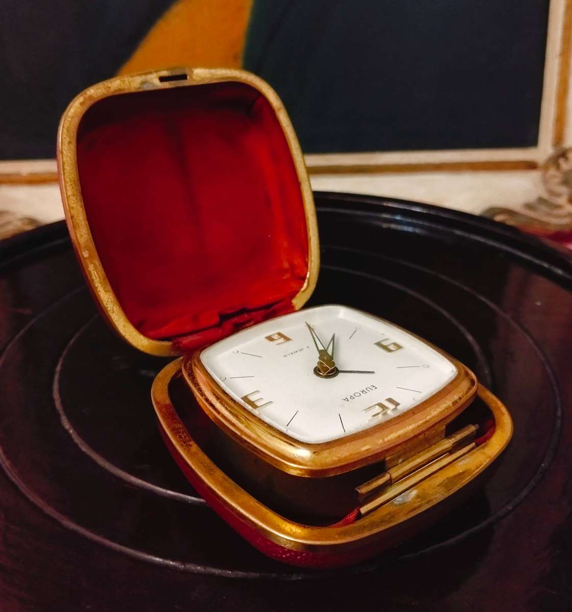 Vintage Europa 2 Jewels German Small Clock