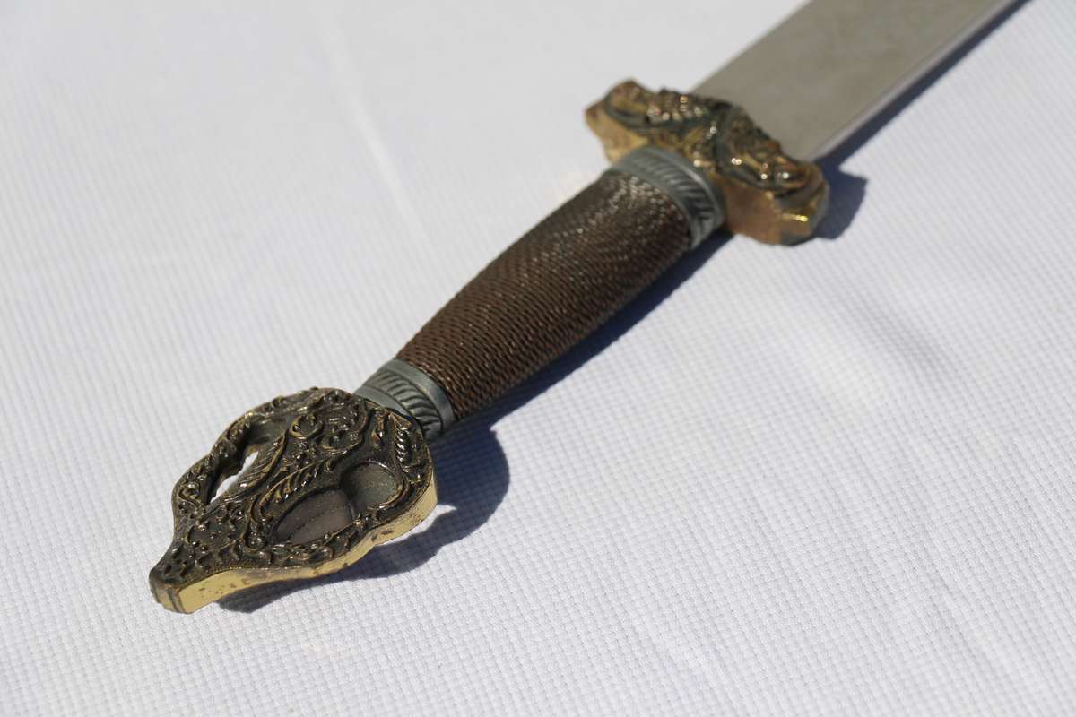 Vintage Long Metal Sword with Detailing