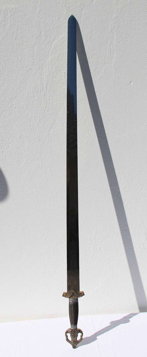 Vintage Long Metal Sword with Detailing