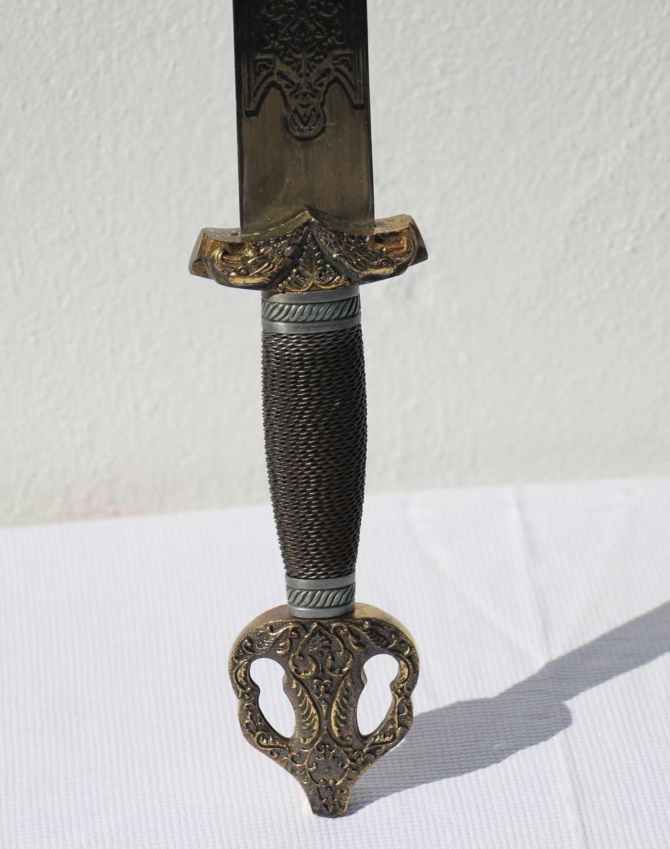 Vintage Long Metal Sword with Detailing