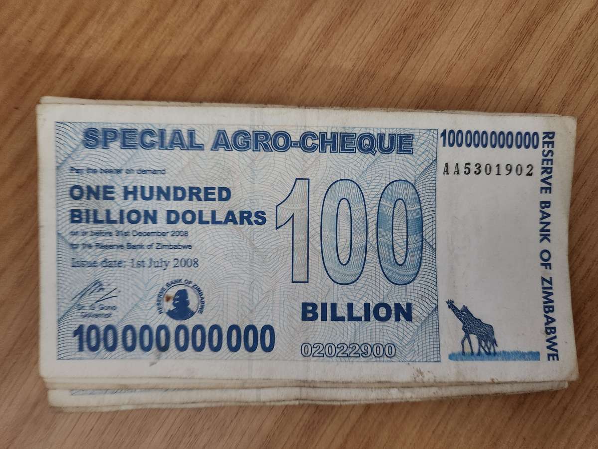 Zim Agro Cheque 100 Billion x10 notes